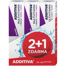 ADDITIVA sada multivitamín 2+1 ananás šumivé tablety 3x20 ks