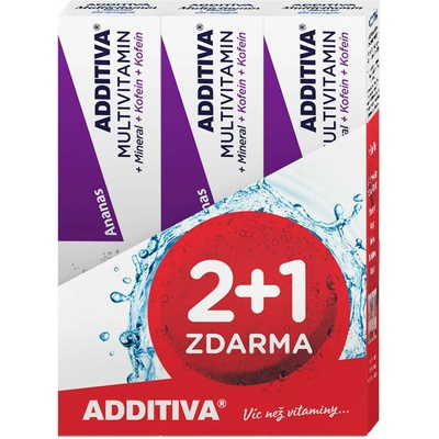 Additiva Multivitamín 2+1 ananás 3 x 20 šumivých tabliet