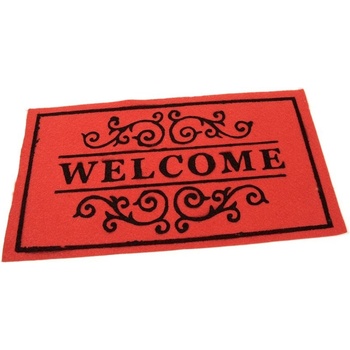 FLOMA Welcome Deco Červená textilná čistiace vnútorné vstupná rohož 33 cm x 58 cm x 0,3 cm