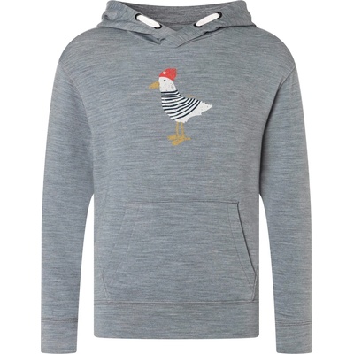 super. natural Детски вълнен пуловер super. natural Kid's Johnny Hoodie - Cashmere Grey Melange / Various - размер 128 (EU) (704-5803-0214)