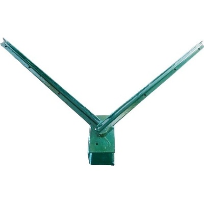 Oboustranný bavolet na 3 řady ostnatého drátu | ZN+PVC | pro sloupek čtvercového profilu 60x60mm | zelený