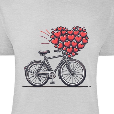 Tričko pro cyklisty kolo se srdíčky dámské