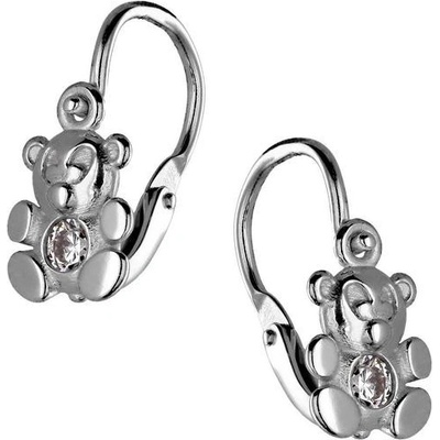 Zlaton Náušnice bílé zlato medvídek s kamenem 1.3cm 1.45g 000390205245