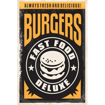 Ceduľa Burgers - Fast Food 40 x 30 cm
