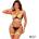 Adalet Maya Bra, Thong, Garters, & Choker Set Yellow & Black L/XL