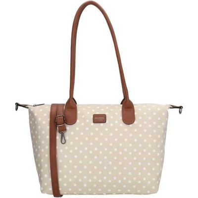 Charm London Béžová puntíkovaná objemná shopper kabelka „Femine”