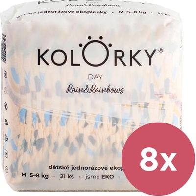 KOLORKY DAY dážď&dúhy M 5-8 kg 8 x 21 ks