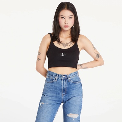 Calvin Klein Jeans Ribbed Cotton Bralette Black