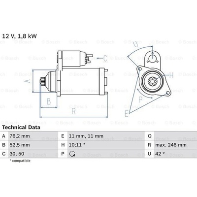 BOSCH STARTER 0 986 016 980