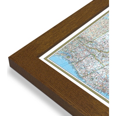National Geographic USA - nástěnná mapa Classic 178 x 125 cm Varianta: mapa v dřevěném rámu, Provedení: Pegi tmavý ořech
