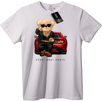 NOONEBRAND Тениска Готина мечка в кола - M, Black