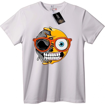 NOONEBRAND Тениска Черепи & Емоджи - 2XL, White