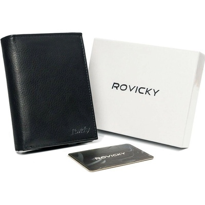 Rovicky Pánska peňaženka so zipsovým vreckom prírodná koža čierna N4-PZ-CCR-RFID-BLACK