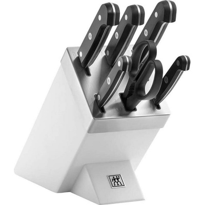 ZWILLING Samoostriaci blok nožov ZWILLING, 7-dielny, biely, nože a nožnice zo špeciálnej nehrdzavejúcej ocele/plastovej rukoväte, Gourmet