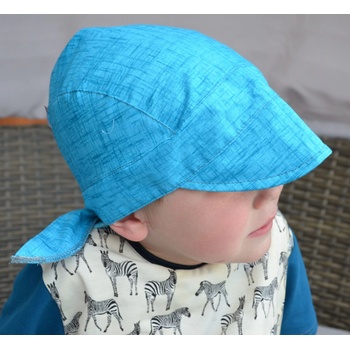 plátěná čepice pirátka s kšiltem modrá žíhaná