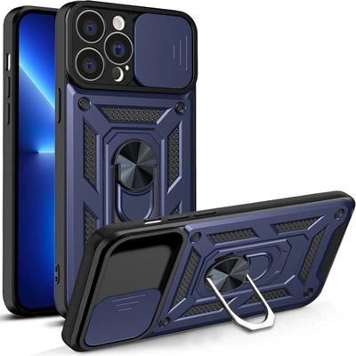 HQWear Кейс с протектор за камера HQWear Hybrid Armor Camshield за iPhone 13 Pro, син (9145576267981)
