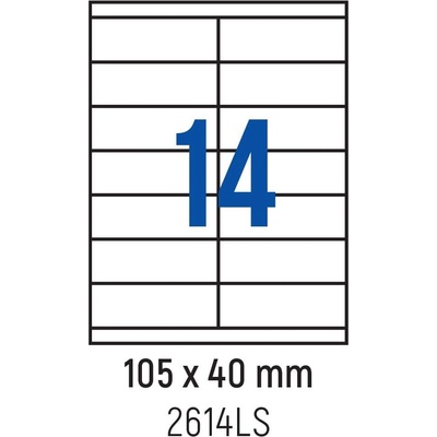 Spree Етикети лепящи 14 бр. , 105.0x40.0 мм, 100 л. , A4, кант 2 (3800884030479)
