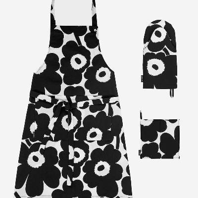 Marimekko zástěra Pieni Unikko černá