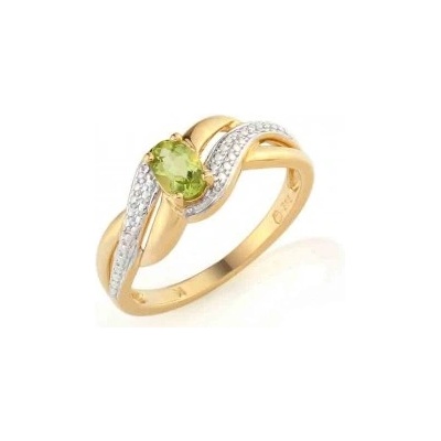 Klenoty Budín prsten s diamantem žluté zlato briliant peridot v kombinaci s 3811752