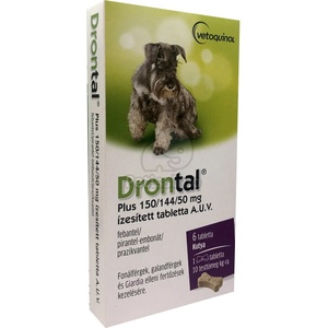 Drontal Drontal® Plus 150/144/50 mg ароматизирани таблетки A. U. V. 6 таблетки