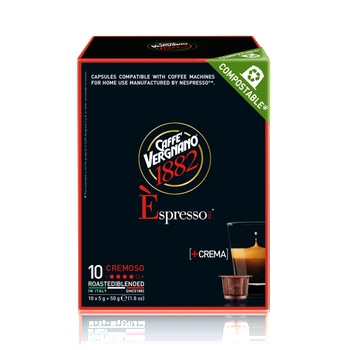 Caffé Vergnano Кафе капсули Vergnano E'spresso Cremoso Nespresso - 10 бр х 5 г (548)