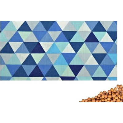 VFstyle nahřívací polštářek s třešňovými peckami 30x15 cm Triangles modré