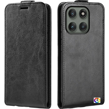 Motorola Edge 60 Pro 5G Кожен Вертикален Калъф + Скрийн Протектор - Черен, Кафяв, Червен, Бял