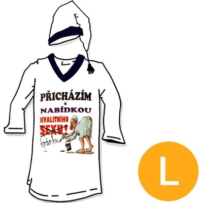 Nabídka kvalitního spánku pánská noční košile kr.rukáv bílá