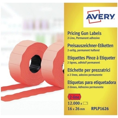 Avery Zweckform RPLP1626 Etikety do etiketovacích kleští 26 x 16 mm 12.000 ks červená