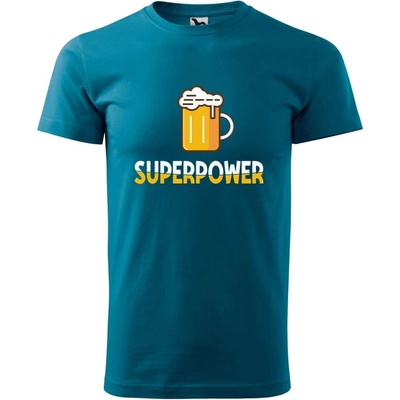 Dobrý Triko pánské tričko Superpower Petrolejová