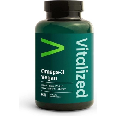 Vitalized Omega 3 Vegan z mořských řas EPA DHA Premium 60 kapslí