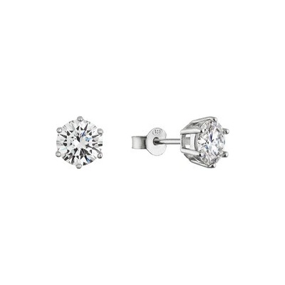 Evolution Group Cz Stříbrné náušnice MIA moissanite 7mm MIA 11M00002