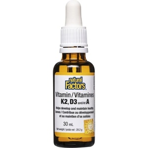 Natural Factors Витамин K2, D3, А (капки) / При остеопороза, 30 ml, 120 дози Natural Factors (8878 NF SP.R)