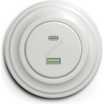 Reblig - Ретро USB розетка A+C с бяла керамична рамка (RG0007K)
