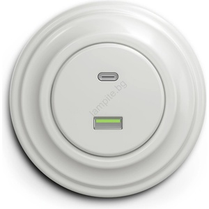 Reblig - Ретро USB розетка A+C с бяла керамична рамка (RG0007K)