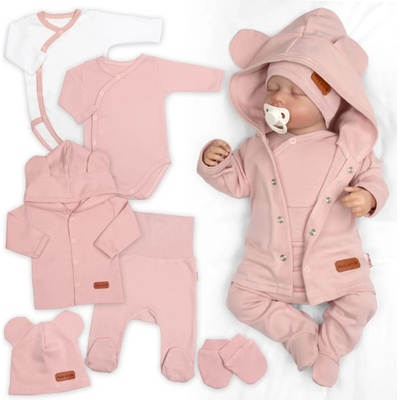 Bavlněná souprava pro miminko do porodnice 5D Made with love pudrová – Zbozi.Blesk.cz