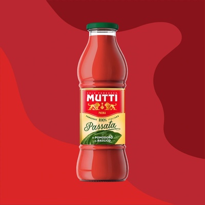 MUTTI Passata jemné rajčatové pyré s bazalkou 700 g – Zboží Dáma