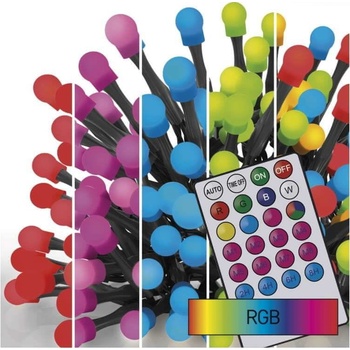 EMOS Lighting D5AA01 LED vianočná cherry reťaz guličky 10 m RGB ovládač programy časovač