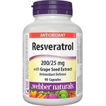 Webber Naturals Resveratrol with Grape Seed Extract/ Ресвератрол 200 mg с Гроздово семе 25 mg х 90 капсули Webber Naturals (3460 WN)
