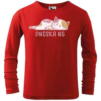 Dobrý triko dětské triko s potiskem Dneska ne Červená