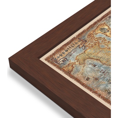 RayWorld Svět - nástěnná mapa Ray World 136 x 92 cm Varianta: mapa v dřevěném rámu, Provedení: Pegi višeň