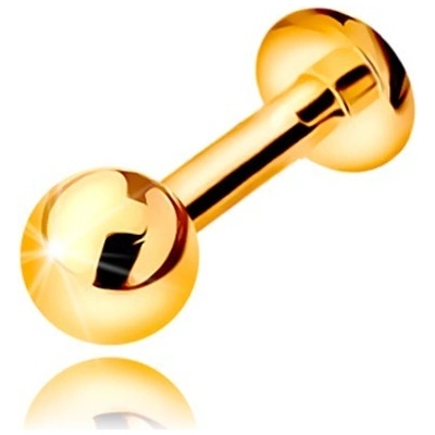 Šperky eshop labret do rtu brady a nad ret lesklá hladká kulička zlato GG184.16