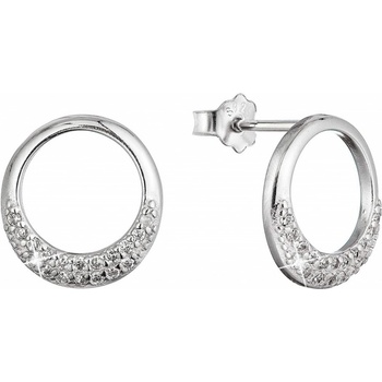 Evolution Group Minimalistické strieborné náušnice so zirkónmi 11528.1 crystal