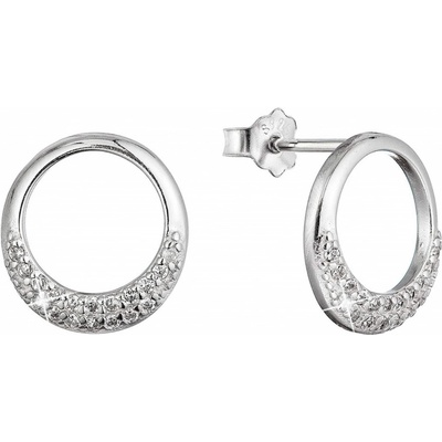 Evolution Group Minimalistické strieborné náušnice so zirkónmi 11528.1 crystal