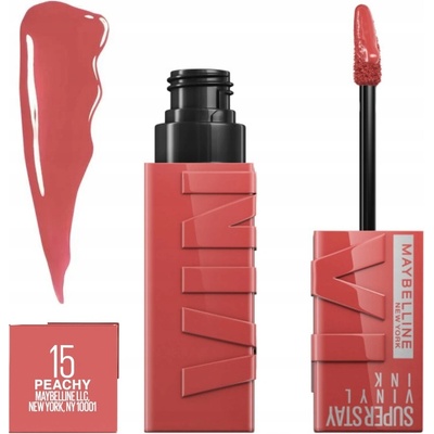 Maybelline Tekutá rtěnka Superstay Vinyl Ink 15 Peachy 4,2 ml