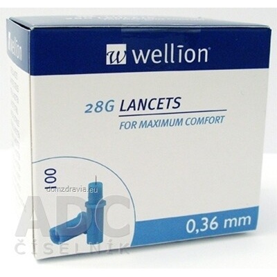 Wellion LANCETS 28G Lanceta sterilná priemer 0,36 mm (WELL208) 100 ks