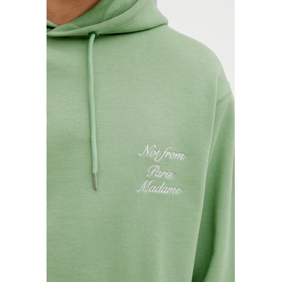 Drôle de Monsieur суичър с качулка мъжки от памук Le Hoodie Slogan Calligraphy (K.HO168.CO127.LGN)