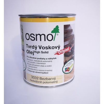 Osmo 3032 Tvrdý voskový olej Originál 25 l Bezfarebný hodvábny lesk