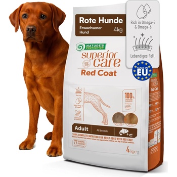 Nature's Protection Red Coat Grain Free Salmon Adult - Пълноценна, беззърнеста храна със сьомга за израснали кучета с червена козина - 10кг