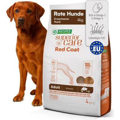 Nature's Protection Red Coat Grain Free Salmon Adult - Пълноценна, беззърнеста храна със сьомга за израснали кучета с червена козина - 10кг